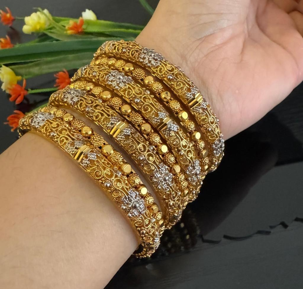 Traditional gold bangles Pakistan design