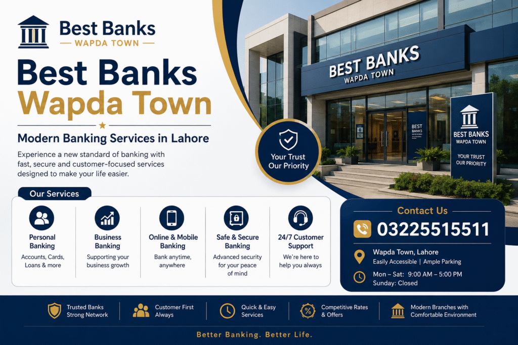 Best Banks Wapda Town providing secure banking services in Lahore