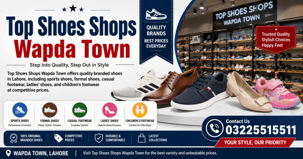 Best Shoes Brands in Lahore available at Top Shoes Shops Wapda Town